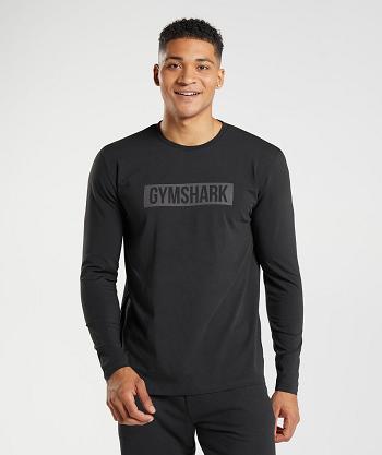 Pánské Long Sleeve Gymshark Block Černé | CZ 2668SGL